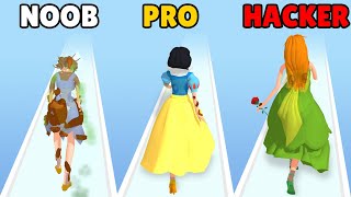 NOOB vs PRO vs HACKER in Princess Run 3D! screenshot 5