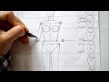 Fashion Figure for beginners| 8 and a half headكيفية رسم المانيكان للمبتدئين