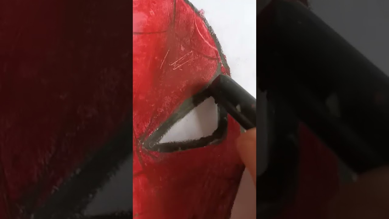 Spiderman # drawing # with oil pastel 