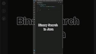 Binary Search in Java                             #java #binarysearch #datastructure  #programming