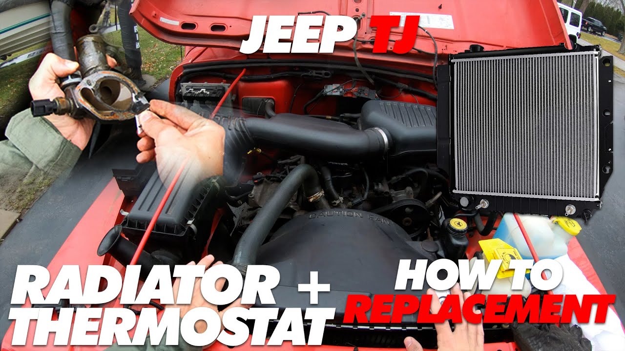 Jeep TJ Radiator + Thermostat Replacement - YouTube