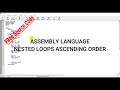 Nested Loops | 8086 Assembly | Ascending Order in Assembly Language