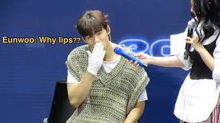 Cha Eun Woo throws flying kiss with a red lips! Sculpture Part 2 in Manila