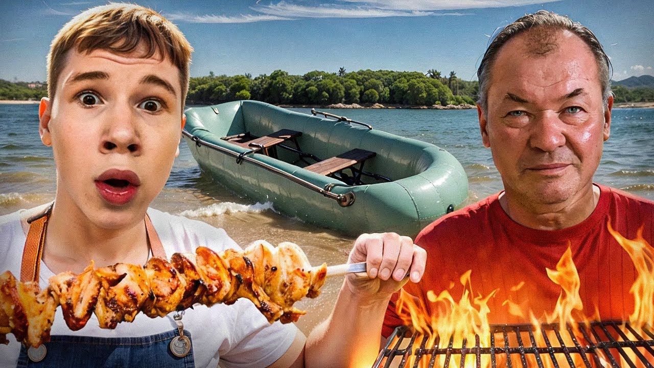 МИСТЕР БИЗНЕС И ДЕД ЧУТЬ НЕ УТОПИЛИСЬ НА ЛОДКЕ | УГАРНЫЙ ШАШЛЫК | БАТЯ МИСТЕРА БИЗНЕСА??