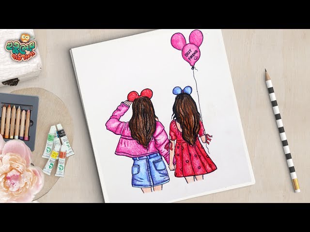 happy birthday best friend - Pesquisa Google | Best friend drawings,  Drawings of friends, Bff drawings