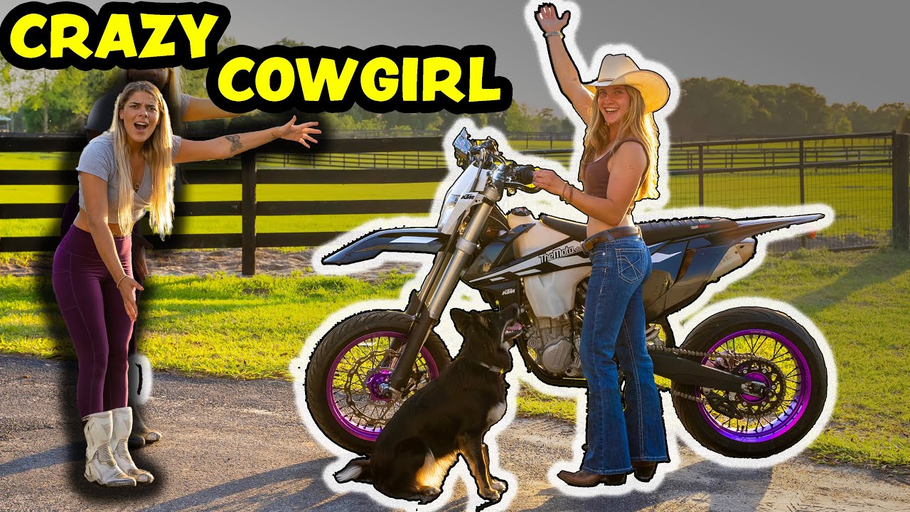 Cowgirl Rides Motorcycle First Time Youtube