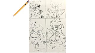 How To Draw Goku Vs Vegeta DBZ KAI | Easy Drawing TUTIORAL ✅