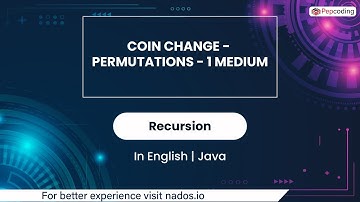 Coin Change - Permutations - 1 Medium | Module : Recursion | In English | Java | Video_26