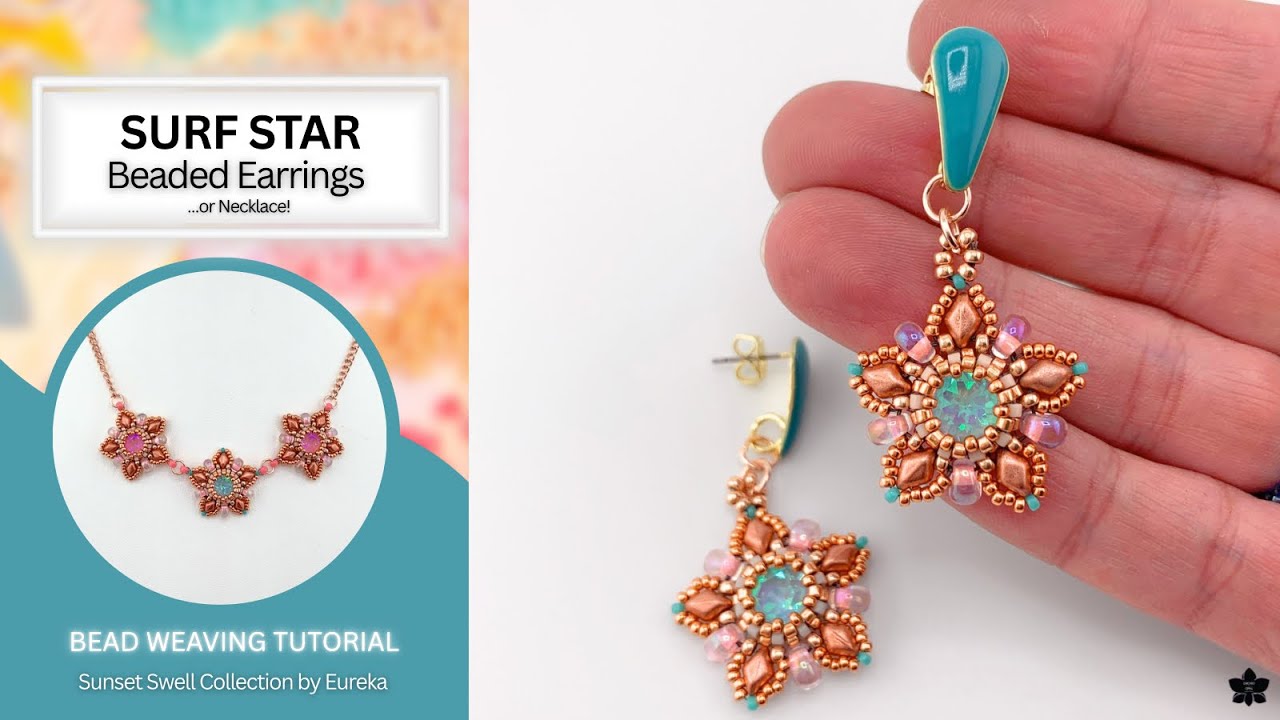 Surf Star Beaded Crystal Earrings Tutorial