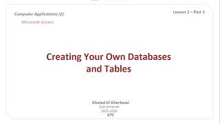 MS Access - Lesson02 - Part01