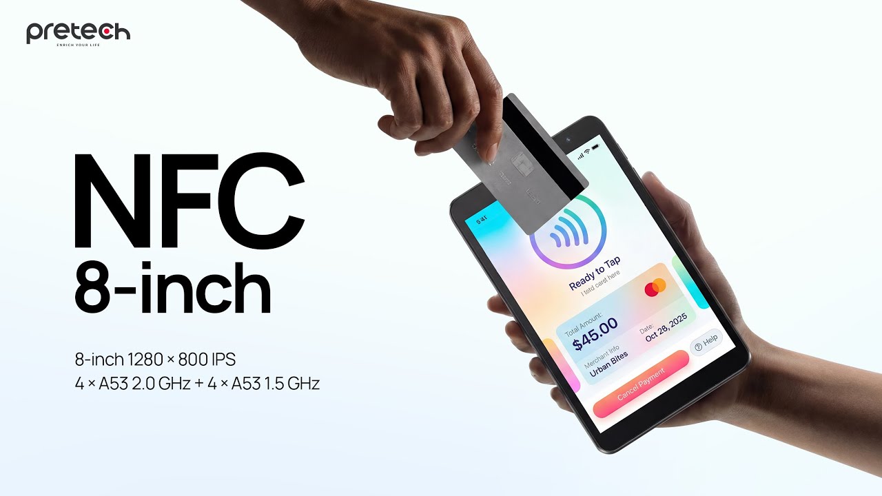 Pretech 8-inch NFC Tablet: Affordable & Secure Payment Solution with ODM Flexibility