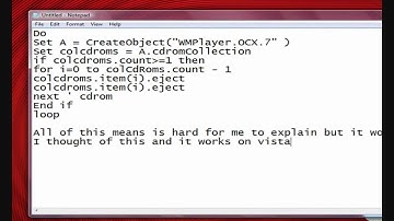 Vbs Tutorial= Making a Cd Drive Open Forever (HD)