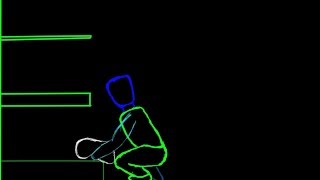 character lifting a heavy object