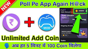 💥 Poll Pe Unlimited Coin Adder Trick || Poll Pe Refer Trick || Earn Instant Paytm Cash ||#Script