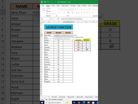 lookup function excel #monitization2026 #fypviralシ #fypシ#foryou#tips #tricks #support