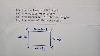 Find the sides, perimeter and area of a Rectangle using simultaneous equations