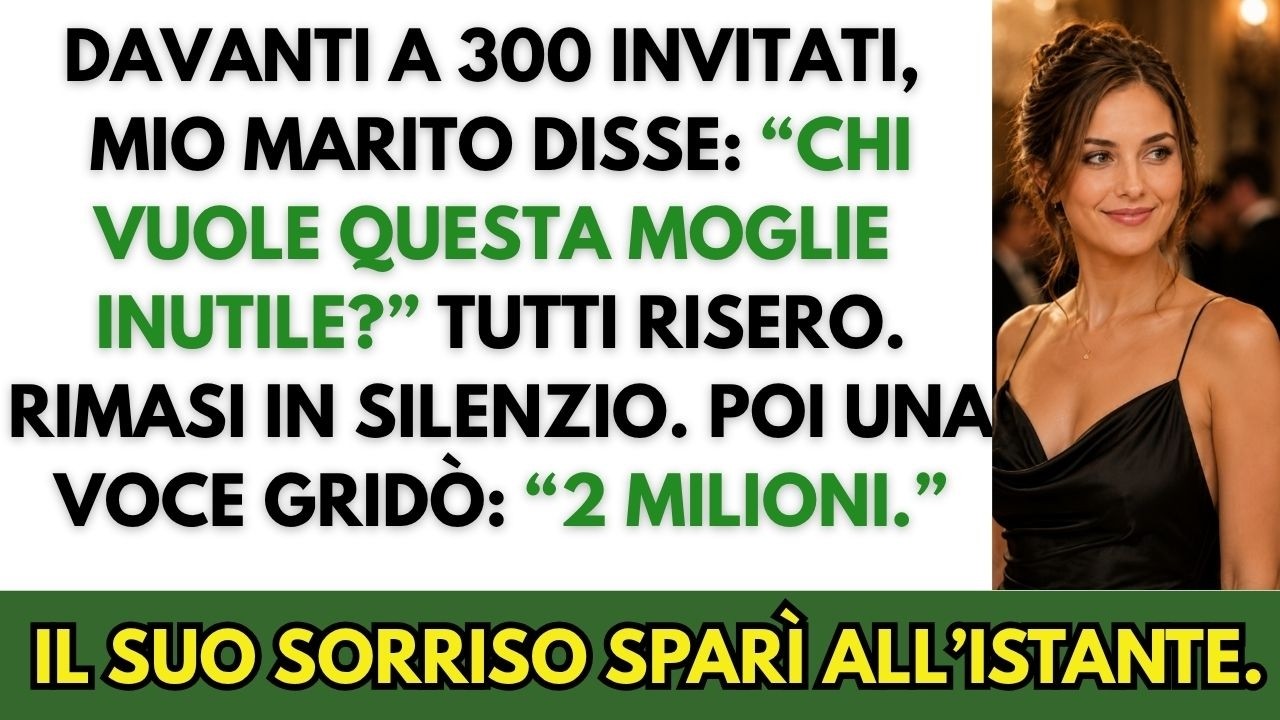 Mio marito ha preso il microfono davanti a 300 persone e ha detto: «Chi vuole questa donna inutile?» Ha iniziato a vendermi all'asta come uno scherzo, partendo da 20 euro. Ero lì, nel vestito blu...