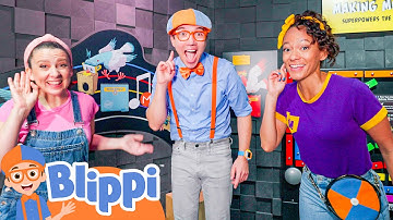 Blippi, Meekah, and Ms. Rachel