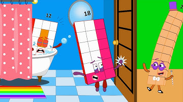 [ANIMATION STORY] Oh No! Numberblocks 18 and 12 locked in the bathroom
