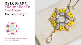 BEADINGSCHOOL by Erika: Melodrama earrings - DIY beading tutorial #NoOneHasToBeadAlone