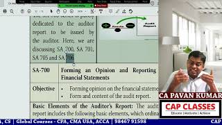 SA 700, 701, 705, 706 | Audit Report | CAP CLASSES
