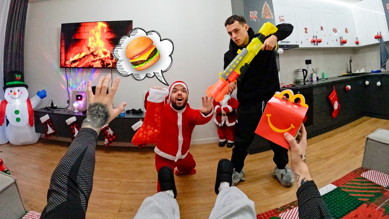 Little Sneaky Thief Changed Clothes and Stole My Food! 🍟🎅🏻🤣 (Funny in REAL LIFE)