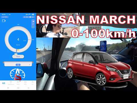 Nissan March 0 a 100kmh y frenado #dragy