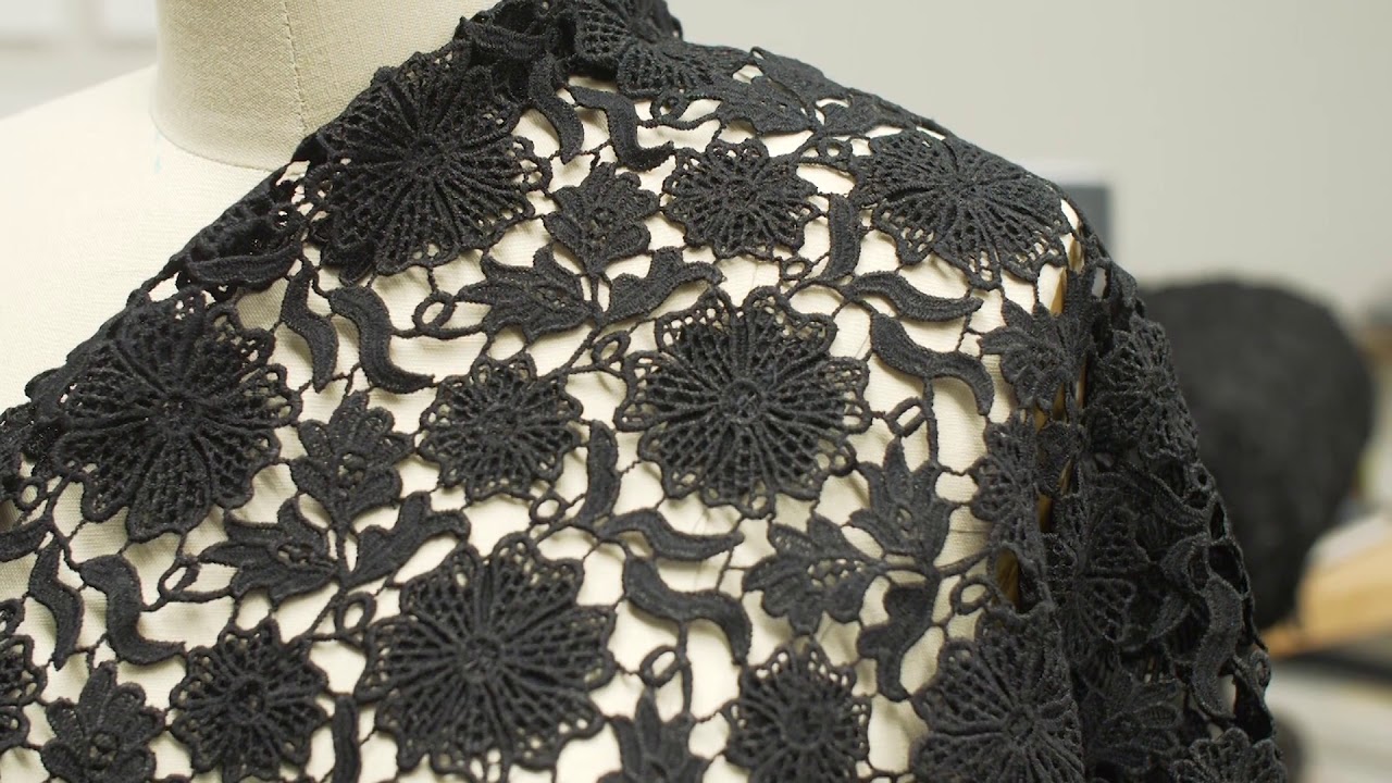 Mood Fabrics 311538 Black 3D Floral Guipure Lace - YouTube