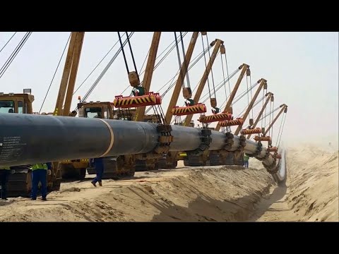 Amazing Machine and Tools Underground Pipe installation process, Huge Pipeline Construction