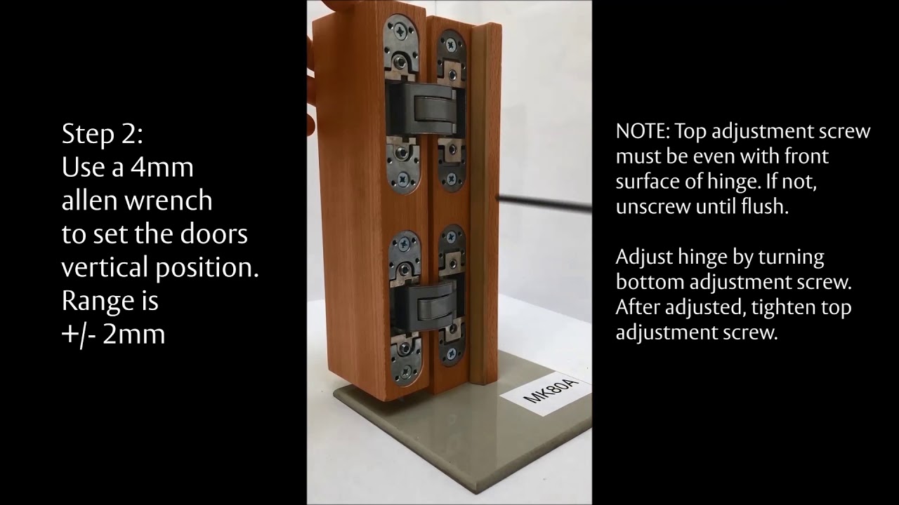 Mckinney Mk80a Concealed Hinge 3d Adjustment Youtube
