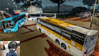 Vrl Volvo & Srm Scania Block The Road Euro Truck Simulator 2 With Bus Mod