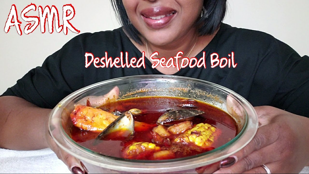 ASMR - DESHELLED SEAFOOD BOIL DRENCHED IN BLOVES SAUCE *VERY MESSY* - YouTube