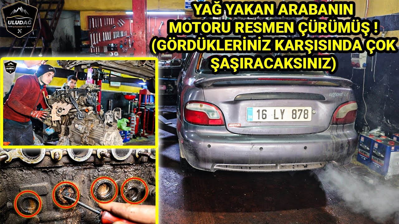 1998 HYUNDAİ ACCENT 1.3 MOTOR REKTİFİYE / YENİLEME  (1 Ayda 3 Litre Yağ Yakıyor!)