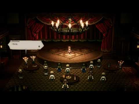 Sunshade Tavern Dance Performance act. Primrose Azelhart. Prologue. Octopath Traveler. Switch