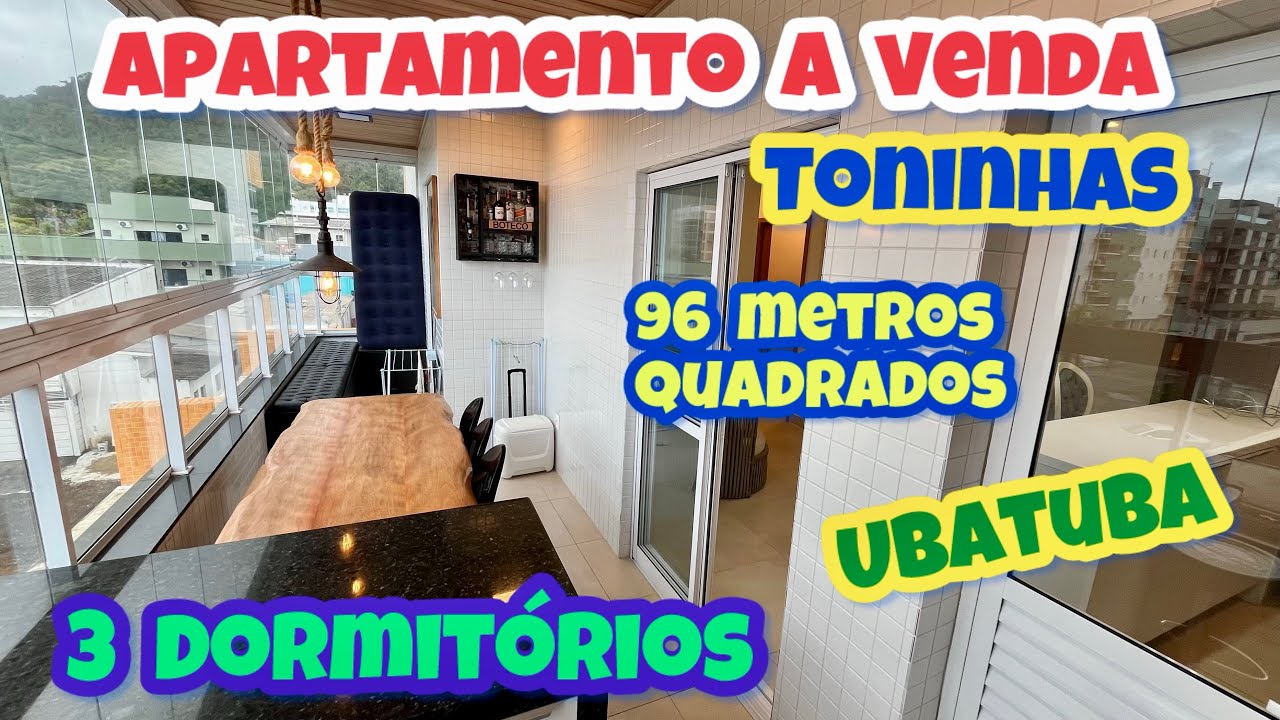 APARTAMENTO A VENDA COM 3 DORMITÓRIOS NA PRAIA DAS TONINHAS UBATUBA 96 METROS QUADRADOS 