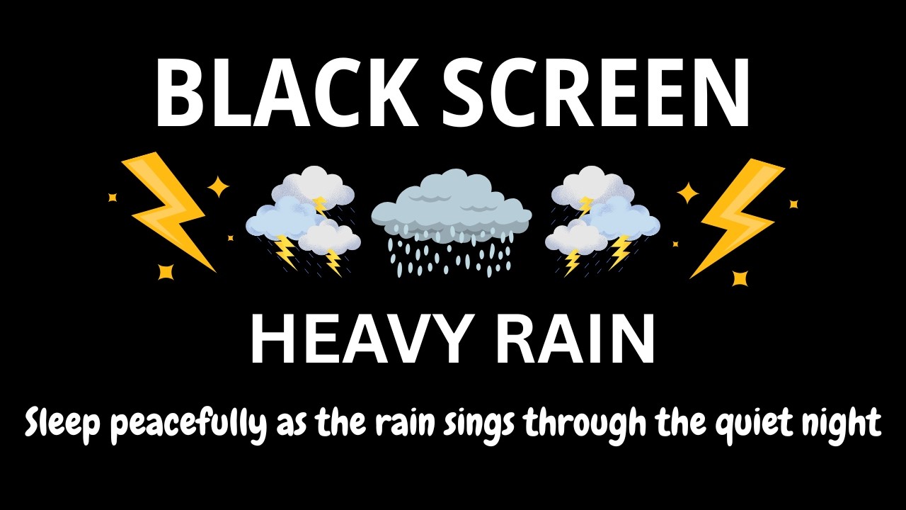 Rolling Skies Above Steady Rain | BLACK SCREEN | Sleep Deep and Peaceful
