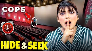 I Hid In A Mall Movie Theatre Secretly Challenge | *Police Agyi * | Mahjabeen Ali