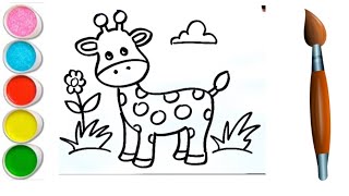 Giraffe Drawing for kids | Coloring Painting | Toddlers | kids drawing | Kids video #giraffe