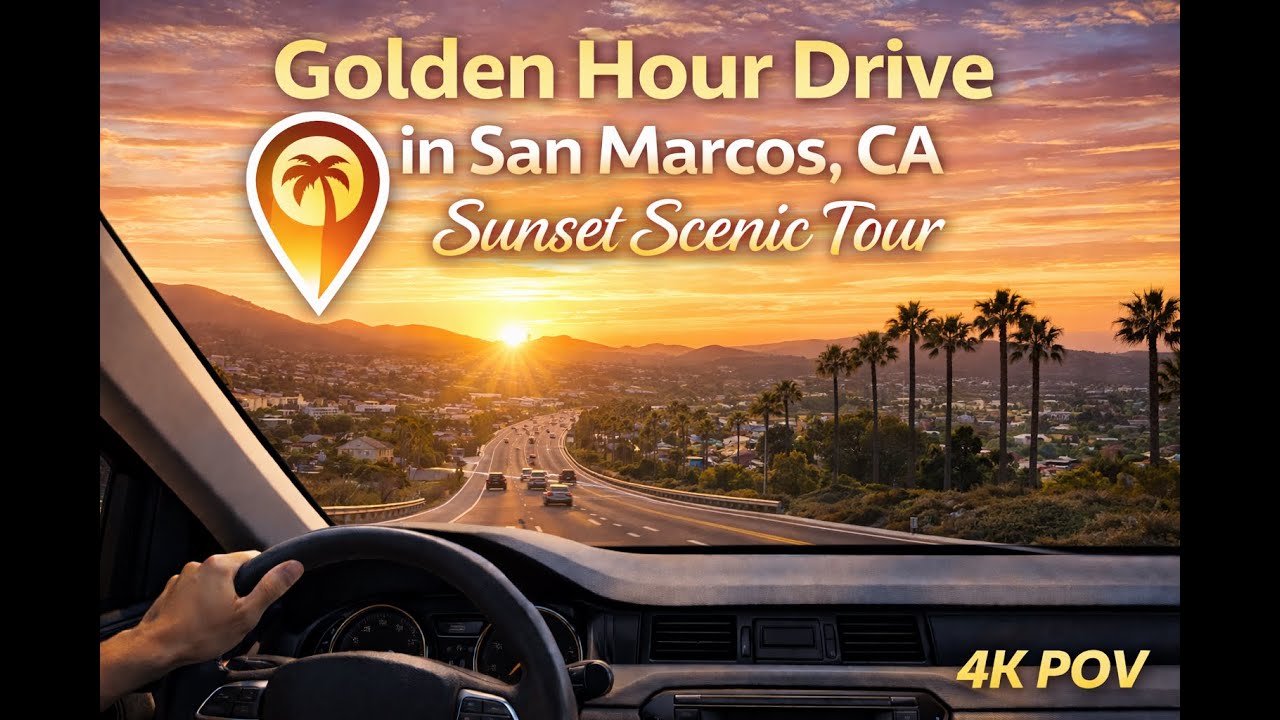 Sunset Drive Color San Marcos California Sunset Drive 2026 | Scenic 4K Golden Hour Driving ...