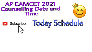 AP EAMCET counselling Dates Releasing today||Dates and time 2021 Ap EAPCET 2021