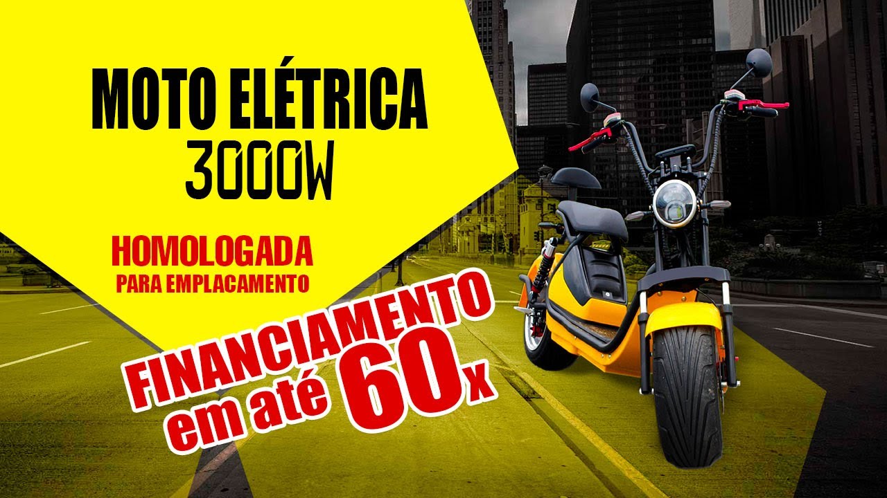 Scooter Elétrica Matriculável COCIS Rodas Largas Preta - Bernardinos