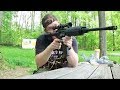 Shooting DPMS AR-15 at pond.