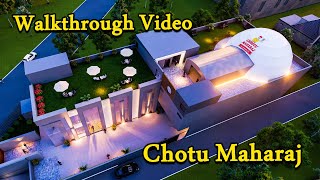 Chhotu Maharaj Cine Restaurant Roof Top Restaurant Walkthrough Visualization By Guru 3D Studio