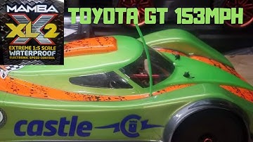 Arrma Limitless Toyota GT speed run, shakedown pass with XLX2, 153MPH