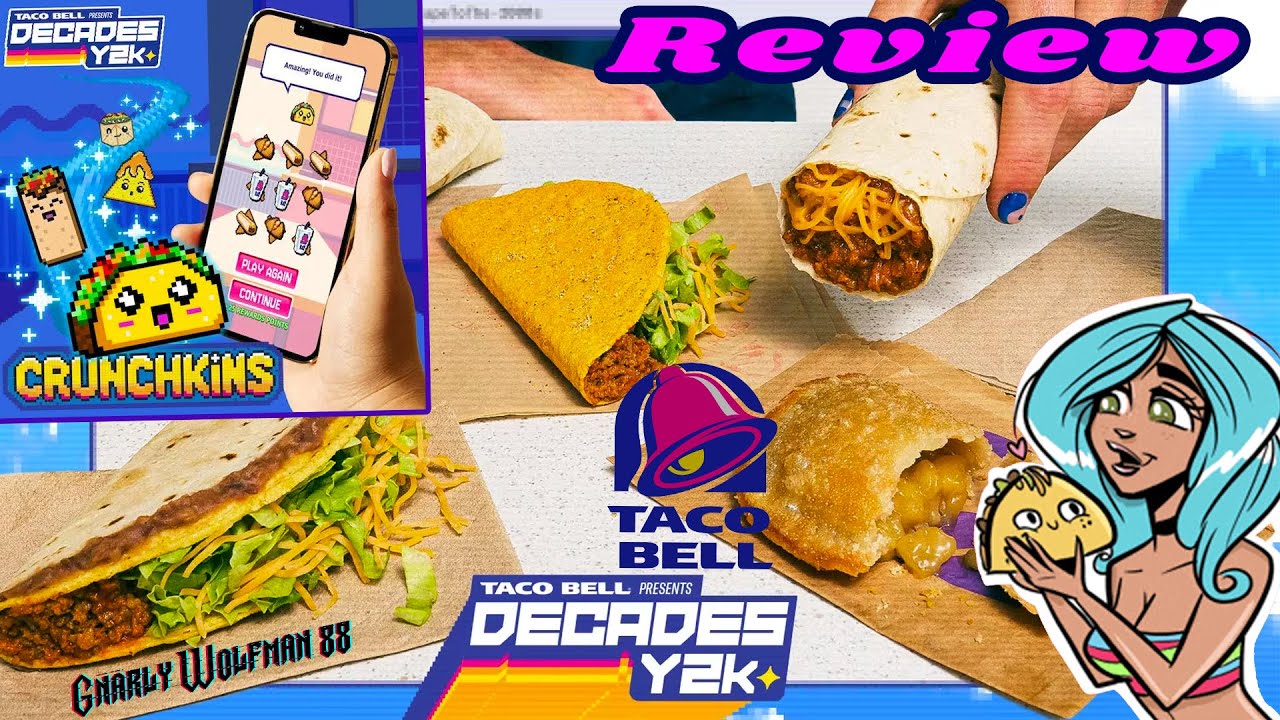 Taco Bell Decades Y2K Full Menu Review! Taco Tamagotchi Pets Too?! - YouTube