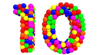 Цветные ЦИФРЫ от 1 до 10 - Лопающиеся ЦИФРЫ из цветных шариков | Анимация про цифры для малышей