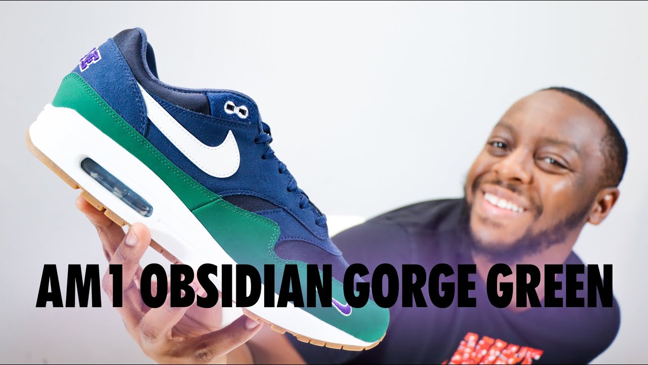 Nike Air Max 1 '87 Obsidian Gorge Green On Foot Sneaker Review Quickschopes  399 Schopes Dv3887 400 - Youtube