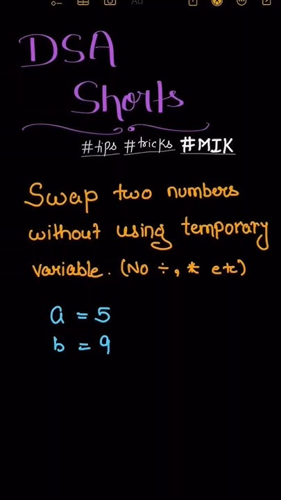 Swap Two Numbers Without Using Third Variable #swap #codeing #tcscareer ...