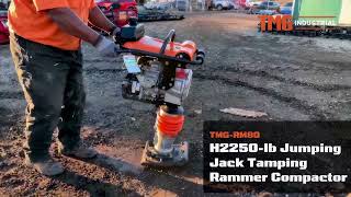 2250-lb Jumping Jack Tamping Rammer Compactor, 26" Compaction Depth, Asphalt, TMG-RM80