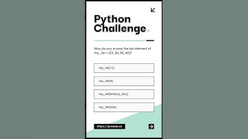 #shorts #quiz #Python #Python #How do you access the last element of my_list = [10, 20, 30, 40]?